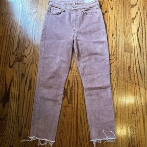 Rag & Bone Nina Jeans Womens 28 High Rise Cigarette Light Plum Organic Cotton